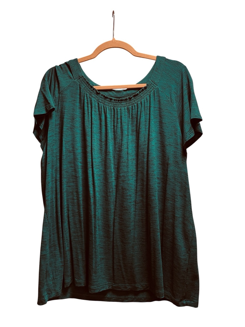 Women's Teal Short-Sleeve Scoop Neck Top Size XXL
